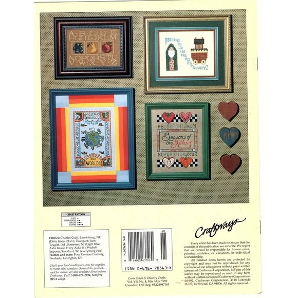 Better Homes and Gardens Prize Winning Mini Samplers Cross Stitch Patterns - Picture 2 of 2